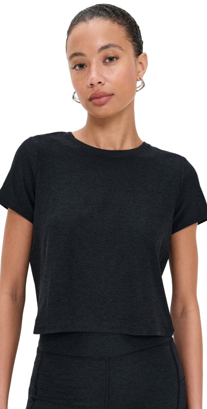 Beyond Yoga Featherweight Supreme Cropped Tee White