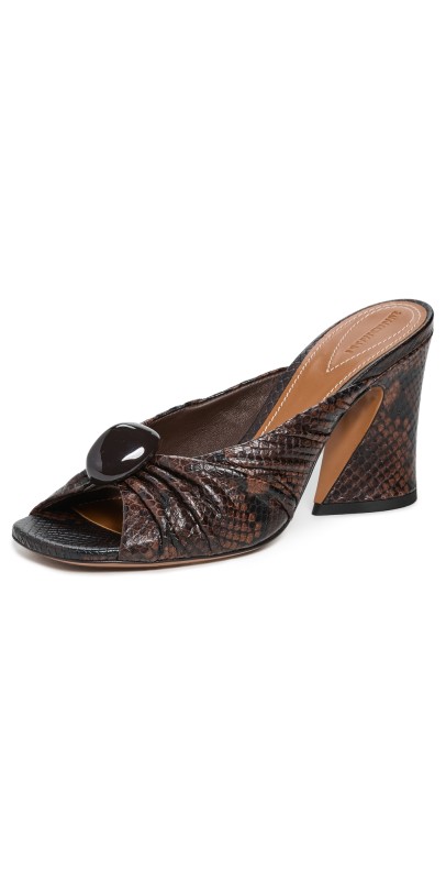 Zimmermann Gleam Mules 85mm Dark Brown