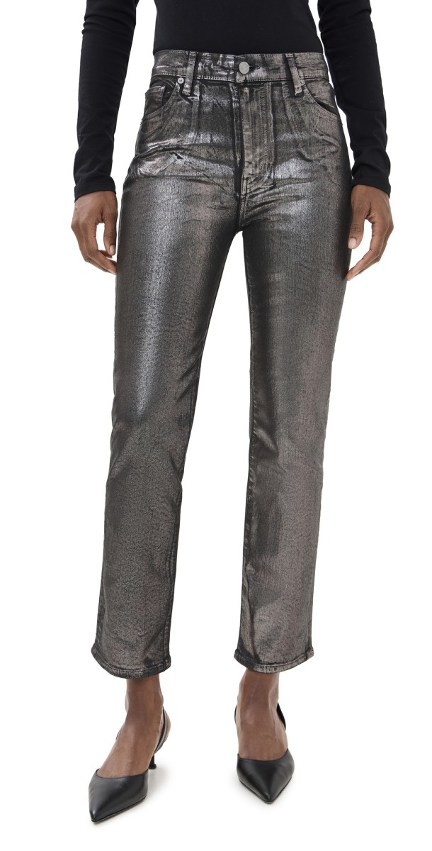 FRAME Le Sleek Straight Jeans Gunmetal Chrome
