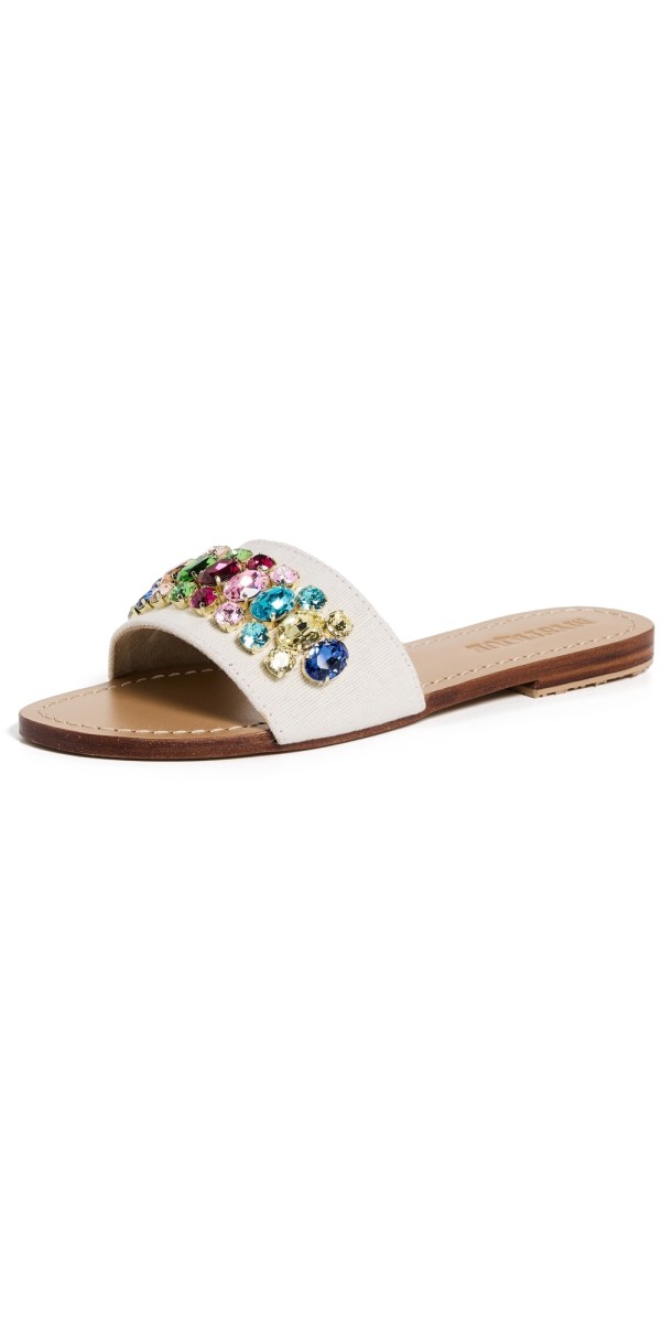 Mystique Embellished Slides Twill/Multi
