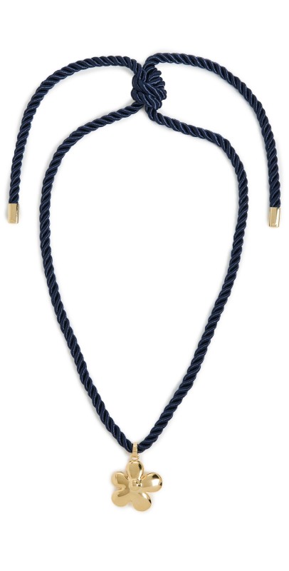 Martha Calvo Bloom Cord Necklace Navy/Gold