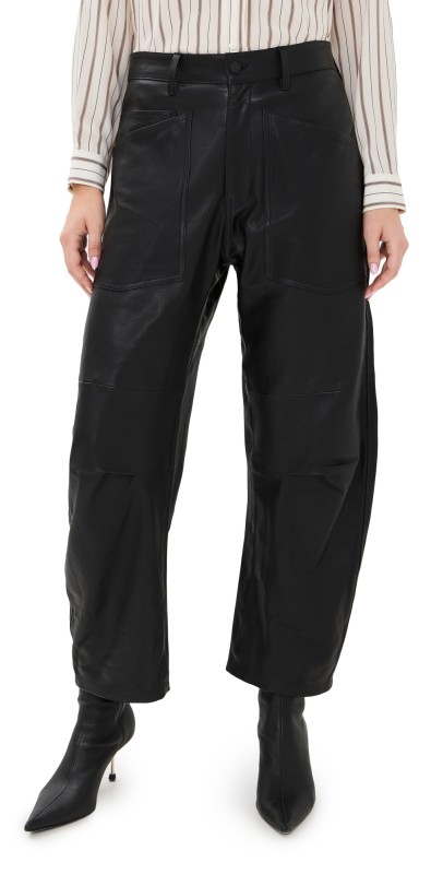 Nili Lotan Shon Leather Pants Black