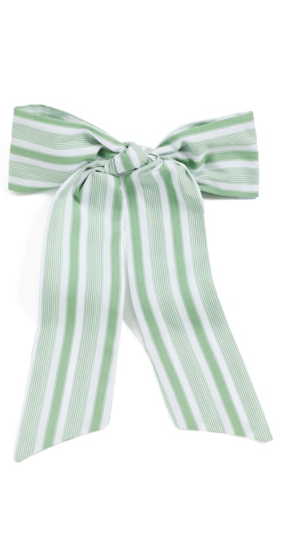 Hill House Home The Belle Bow Variegated Stripe, Apple Gr
