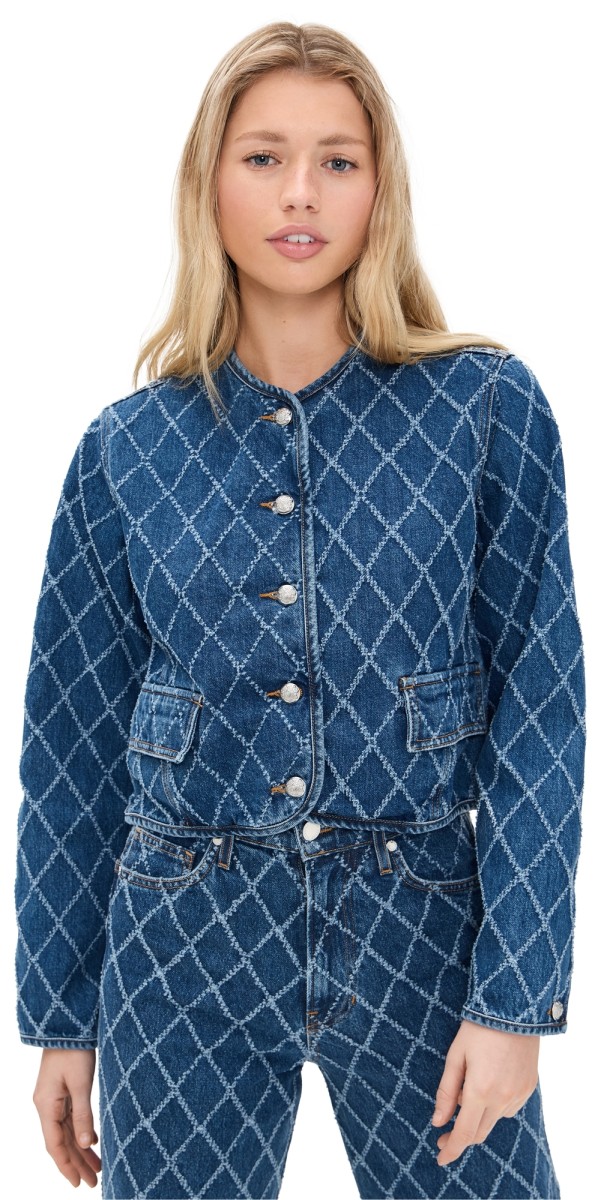 Veronica Beard Jean Nolita Jacket Blue Diamond