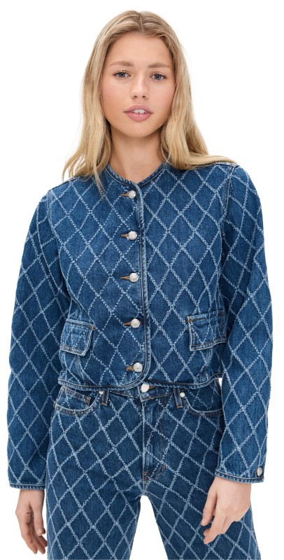 Veronica Beard Jean Nolita Jacket Blue Diamond