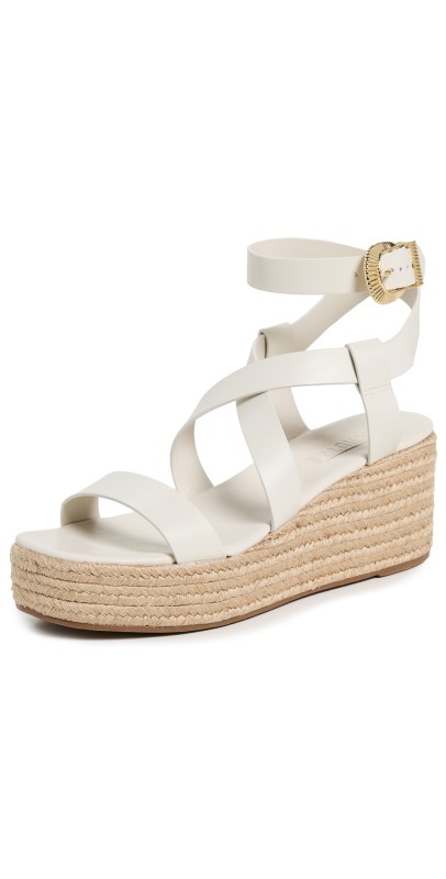 Schutz Harper Flatform Espadrilles Pearl