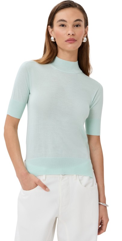 Jil Sander Short Sleeve Crew Neck Sweater Apple