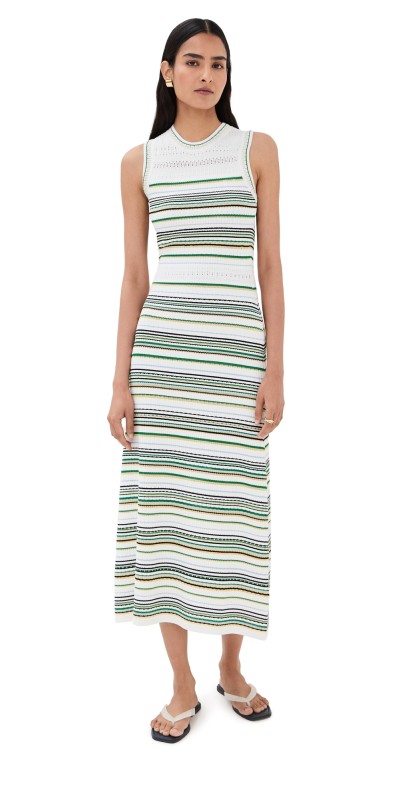 Veronica Beard Dawna Knit Dress Off White Multi