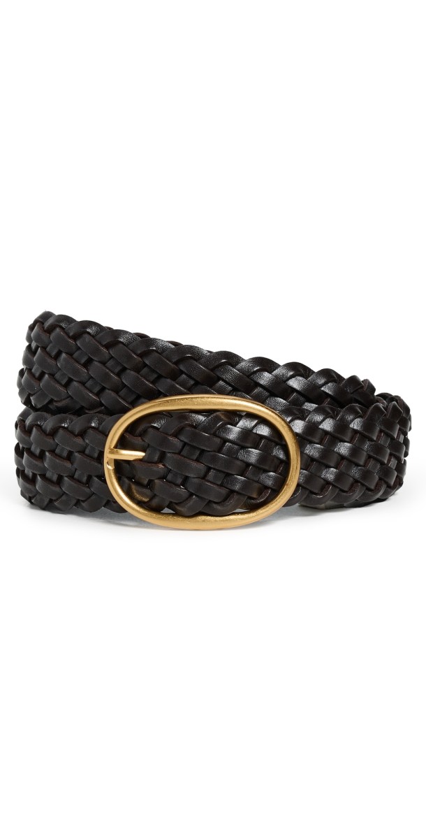 Madewell Woven Oval Buckle Belt Coffee Bean