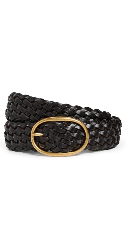 Madewell Woven Oval Buckle Belt Coffee Bean