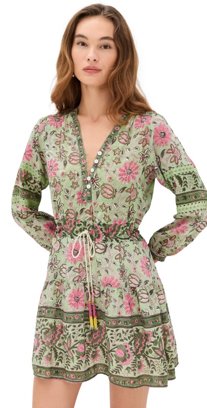 Bell Patton Mini Dress Mint And Pink Floral