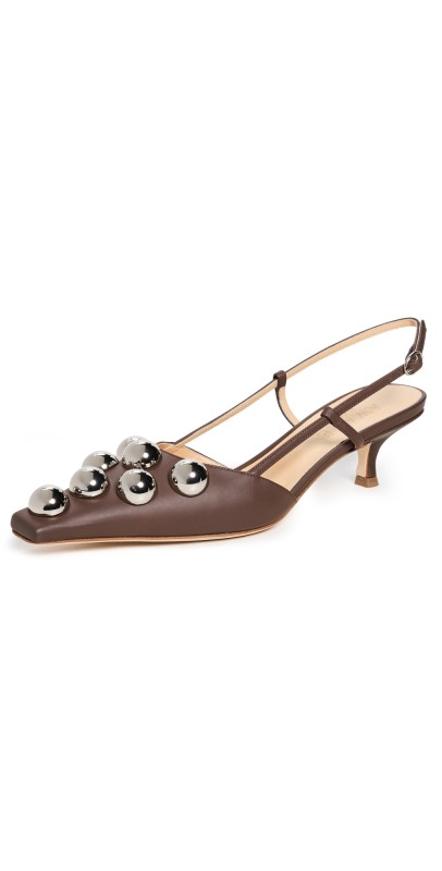 A. W.A. K.E. MODE Rita Big Pumps Brown Silver