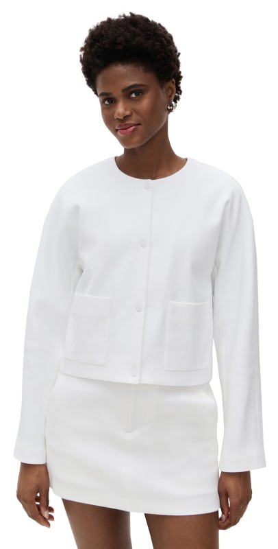 Vince Collarless Jacket Optic White