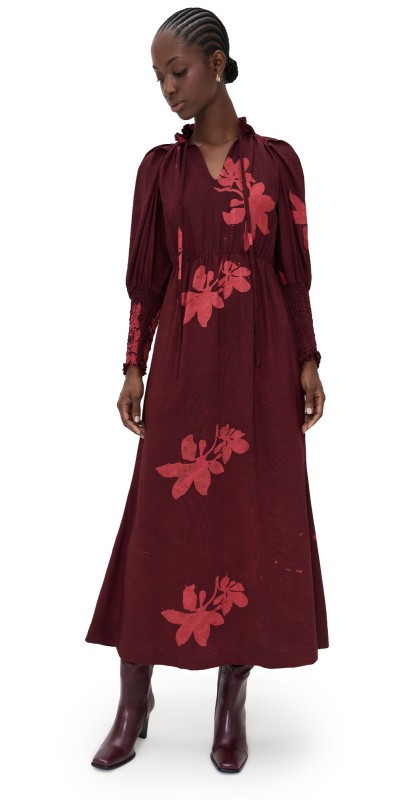 Elisamama Teniola Dress Burgundy