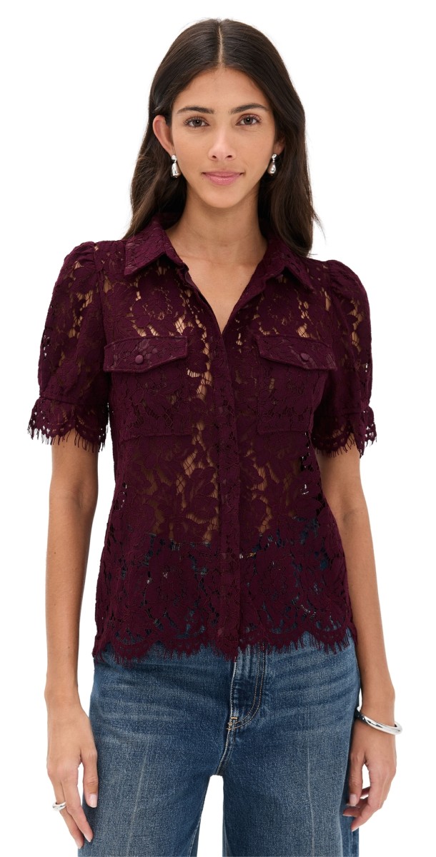 Generation Love Mina Lace Shirt Malbec