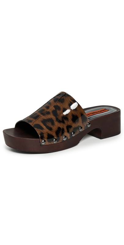 SIMONMILLER Rio Wood Platform Clogs Leopard