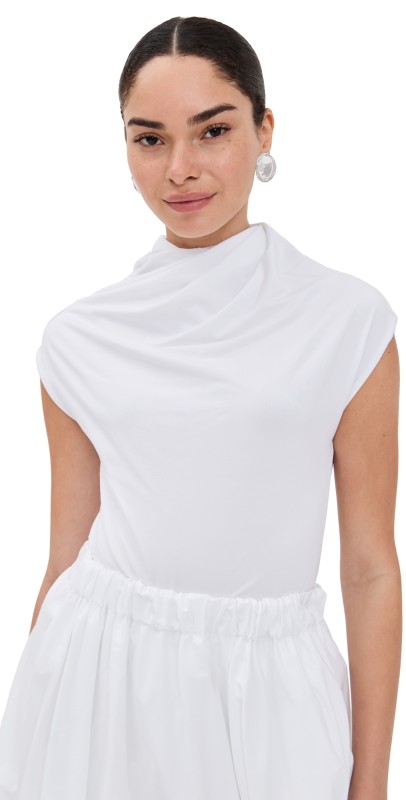 Rosetta Getty Twist Neck Top White