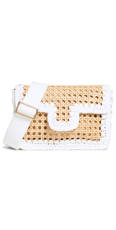 Caterina Bertini Woven Crossbody Bag Nat/White 01