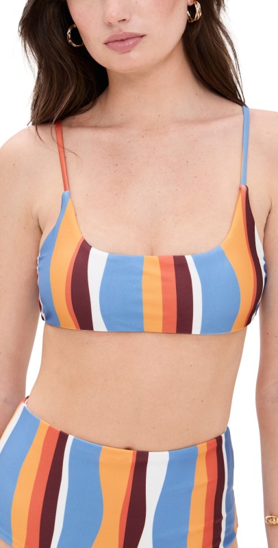MINKPINK Ripple Bikini Top Stripe