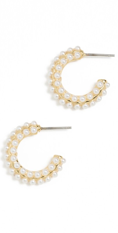 BaubleBar Nina Earrings Ivory/Gold
