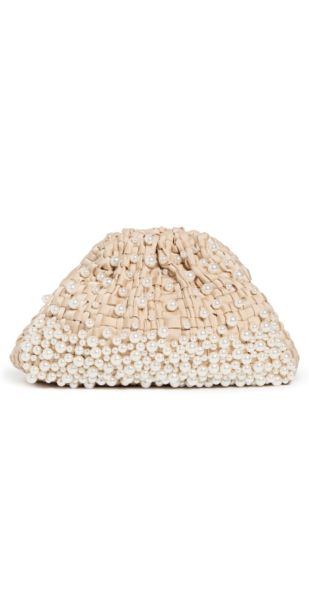 Maria La Rosa Pearl Mini Game Bag Natural