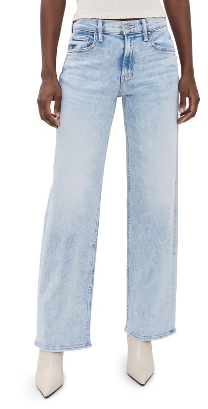 MOTHER The Spinner Zip Sneak Jeans Light As A Feather