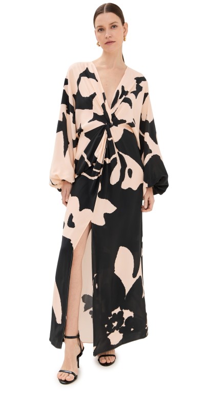 Figue Brenna Silk Dress Enchanted Garden Sahara Sand