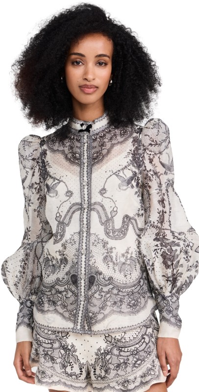 Zimmermann Crush Body Shirt Ivory Locket