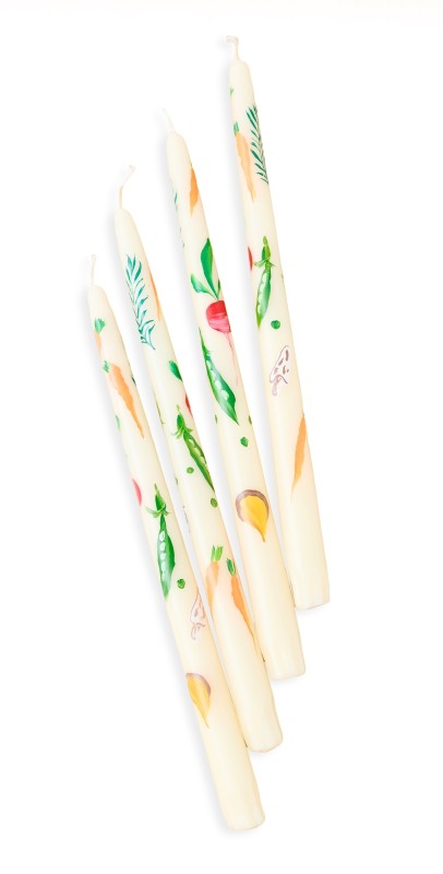 Misette Hand-Painted Taper Candles Veggies
