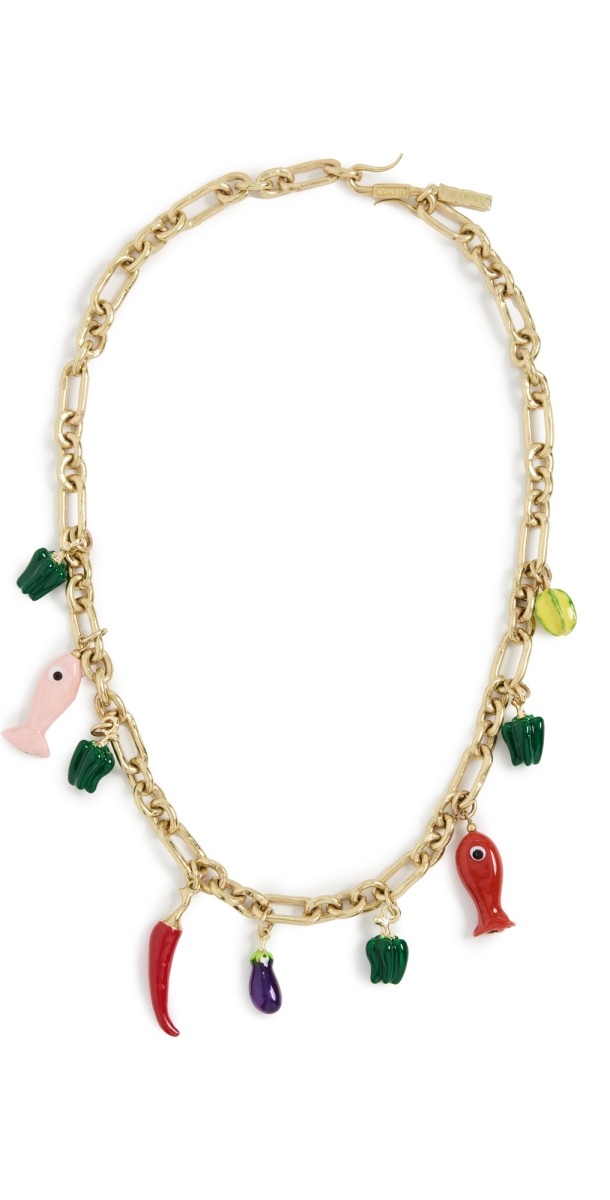 ALÉMAIS Tesori Fish Bead Necklace Gold