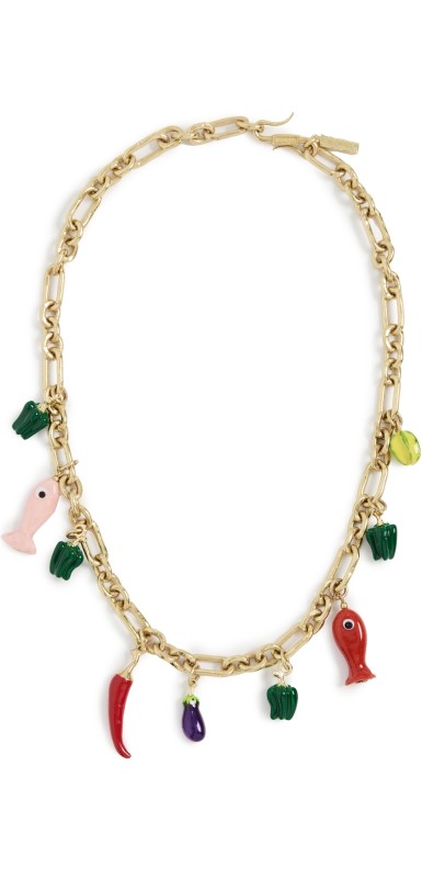 ALÉMAIS Tesori Fish Bead Necklace Gold