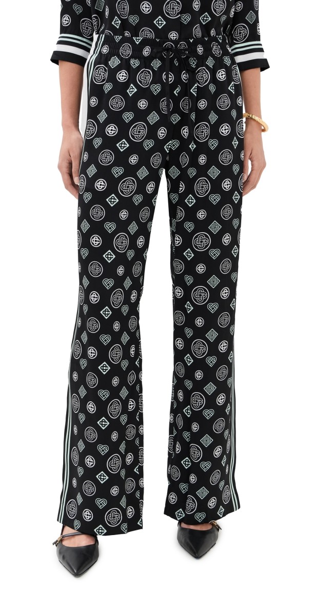 Casablanca Printed Trousers Silk Satin Monogram