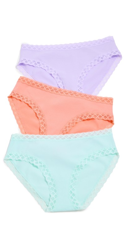Natori Natori Bliss Briefs 3 Pack Whipped Mint/Rosy Coral/Lilac