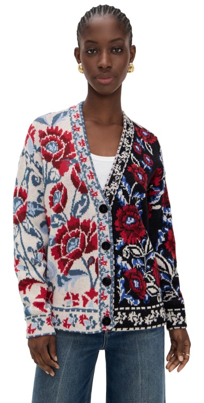 FARM Rio Mixed Valentina Black Knit Cardigan Mixed Valentina Black