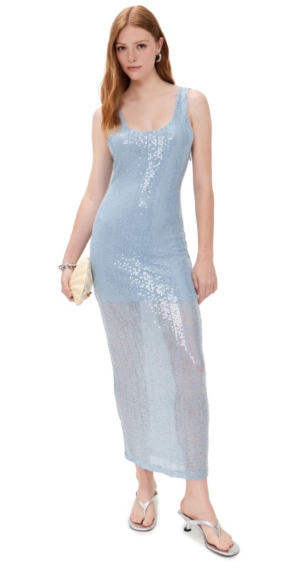 CAROLINE CONSTAS Stassi Dress Dolphin Blue