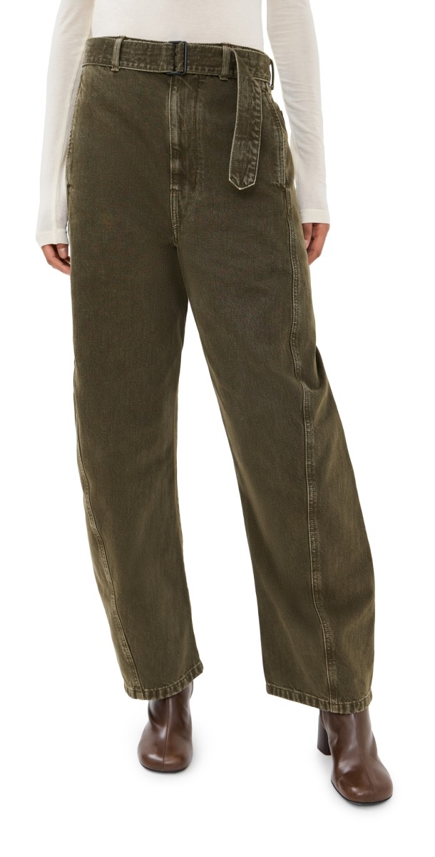 Lemaire Twisted Belted Pants Moss Green