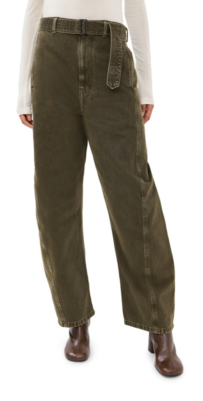 Lemaire Twisted Belted Pants Moss Green