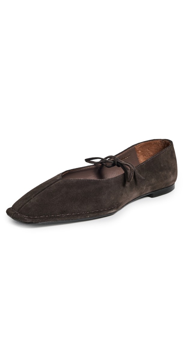 ALOHAS Sway Suede Ballet Flats Coffee Brown