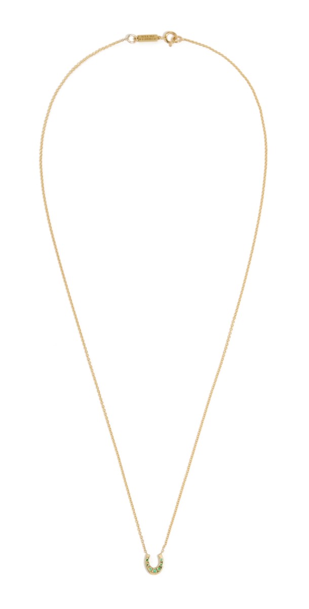 Jennifer Meyer Jewelry Mini Horseshoe Necklace 18K Yellow Gold