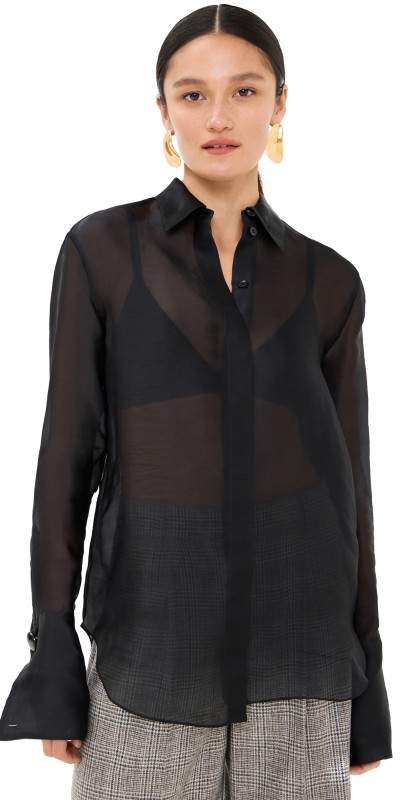 Another Tomorrow Oversized Mens Shirt Black