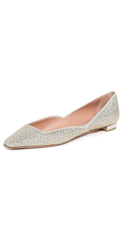 Aquazzura Maia Flats Silver