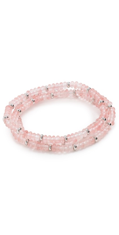 Luv Aj The Coquille Beaded Bracelet Set Silver