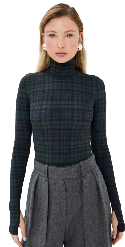 Commando Classic Turtleneck Thong Bodysuit Tartan Plaid