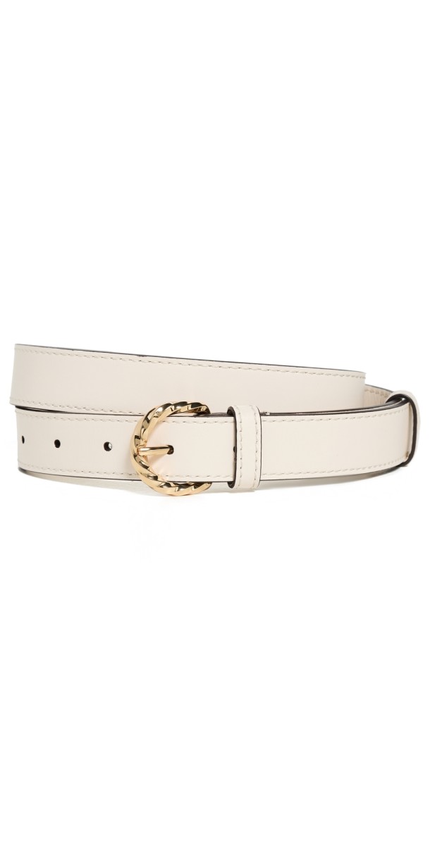 Ulla Johnson Gia Twisted Buckle Belt Cowrie