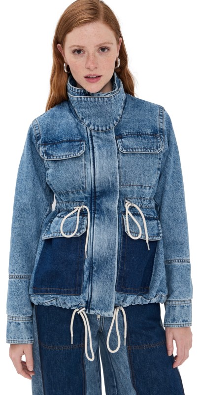 CO Cropped Flated Military Jacket Indigo