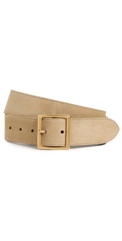 Nili Lotan Marcela Belt Khaki w/ Antique Gold Buckle