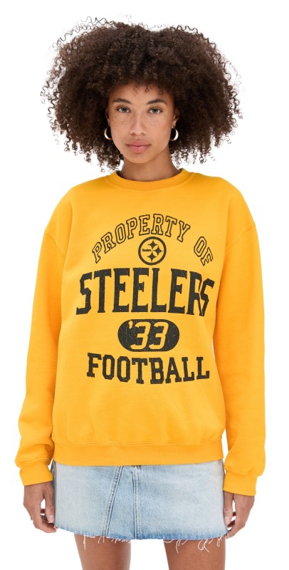 Junk Food Steelers Property Crew Fleece Yellow