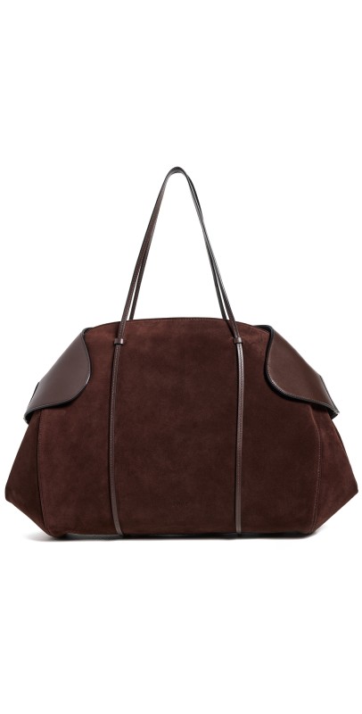 NEOUS Berenices Suede Leather Tote Dark Chocolat