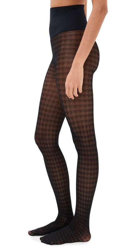 Commando Houndstooth Sheer Tights Black