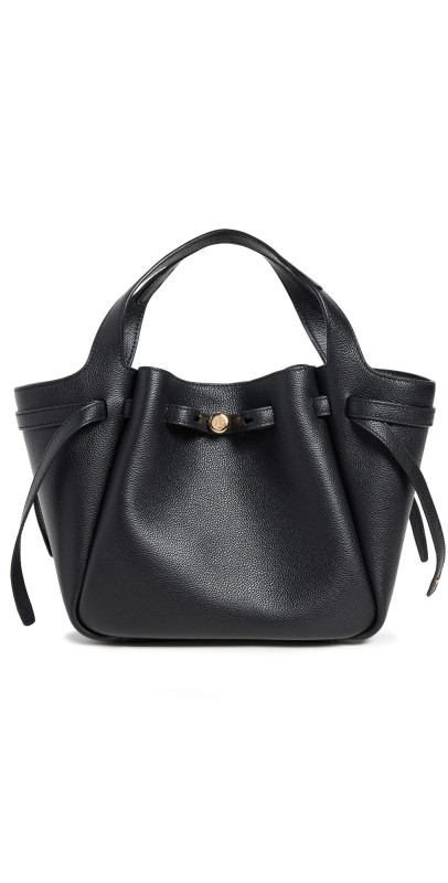 Tory Burch Romy Pebbled Satchel Black